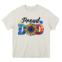 Cream proud dad autism Heavy Core Tee - BarkalooDesign