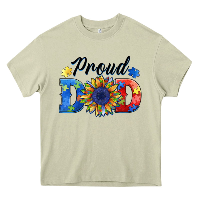 Proud Dad Autism Heavy Core Tee by BarkalooDesign | Teevron