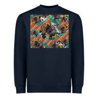 Thanksgiving Turkey Sunflower Turquoise Heavyweight Sweatshirt | Teevron