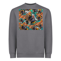 Storm Thanksgiving Turkey sunflower turquoise Heavyweight Sweatshirt - NancyCooperArtShop