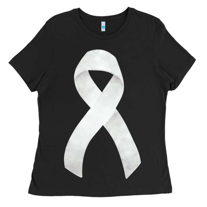 Lung Cancer Ribbon Fa Element Ladies Tee by FaDigitalArtStudio | Teevron