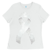 White lung cancer ribbon fa element Ladies Tee - FaDigitalArtStudio