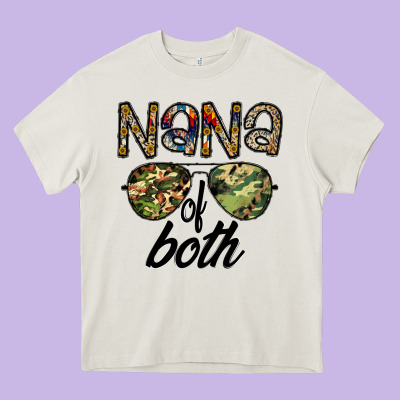 Nana Of Both Heavy Core Tee Designed By Cowhidedigitalart