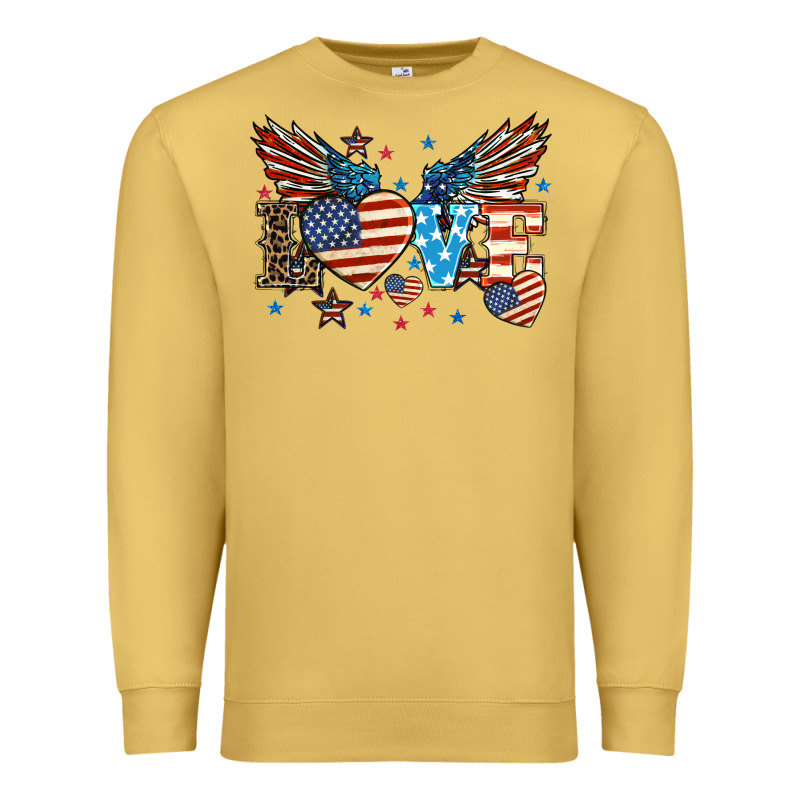 Love America Wings 4th Of July Premium Sweatshirt by HowdyJamesFarm | Teevron