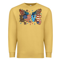 Antique Gold Love America wings 4th of july Premium Sweatshirt - HowdyJamesFarm
