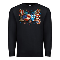 Black Love America wings 4th of july Premium Sweatshirt - HowdyJamesFarm