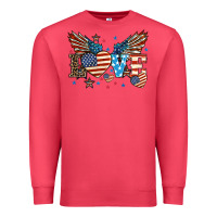 Cardinal Love America wings 4th of july Premium Sweatshirt - HowdyJamesFarm
