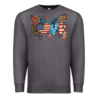 Charcoal Heather Love America wings 4th of july Premium Sweatshirt - HowdyJamesFarm