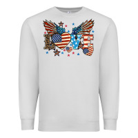 Dove Grey Love America wings 4th of july Premium Sweatshirt - HowdyJamesFarm