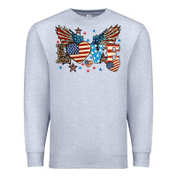 Heather Grey Love America wings 4th of july Premium Sweatshirt - HowdyJamesFarm