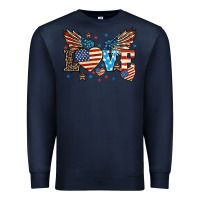 Navy Love America wings 4th of july Premium Sweatshirt - HowdyJamesFarm