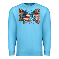 Ocean Blue Love America wings 4th of july Premium Sweatshirt - HowdyJamesFarm