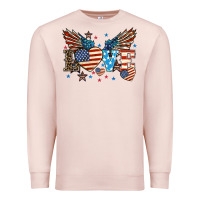 Pale Pink Love America wings 4th of july Premium Sweatshirt - HowdyJamesFarm