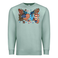 Seafoam Love America wings 4th of july Premium Sweatshirt - HowdyJamesFarm