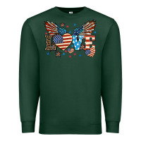 Sports Green Love America wings 4th of july Premium Sweatshirt - HowdyJamesFarm