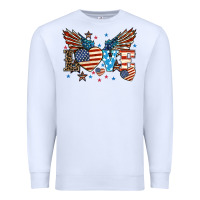 White Love America wings 4th of july Premium Sweatshirt - HowdyJamesFarm