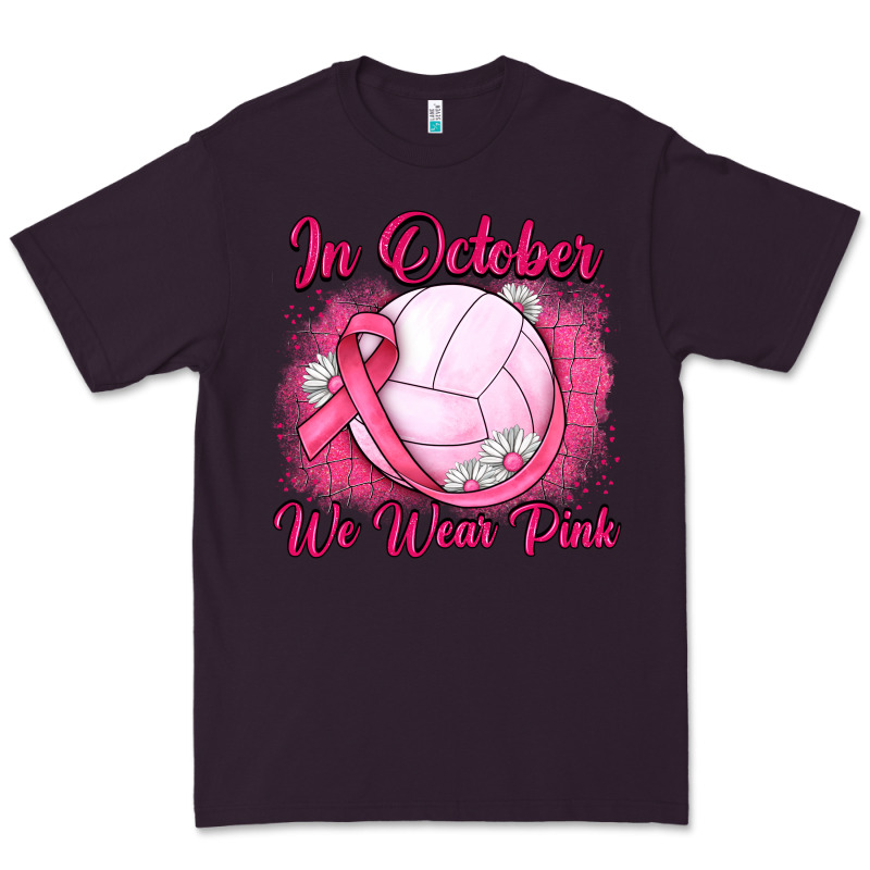 In October We Wear Pink Breast Cancer Valleybal Premium Tee by JahusDesignShop | Teevron