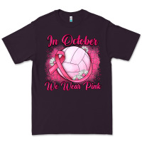 Plum in october we wear pink breast cancer valleybal Premium Tee - JahusDesignShop