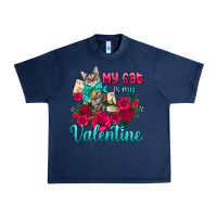 Navy my cat is my valentine Urban Heavy Tee - AdoDesignShop