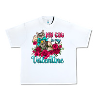 White my cat is my valentine Urban Heavy Tee - AdoDesignShop