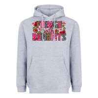 Heather Grey Fringe with benefits Valentine's Day Heavyweight Hoodie - HowdyJamesFarm