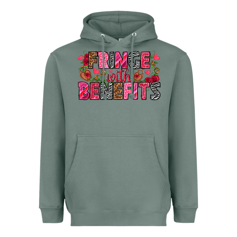 Fringe With Benefits Valentine's Day Heavyweight Hoodie by HowdyJamesFarm | Teevron