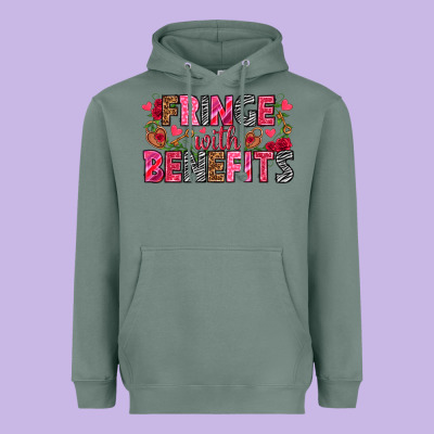 Fringe With Benefits Valentine's Day Heavyweight Hoodie Designed By Howdyjamesfarm