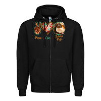 Black Peace Love Guinea Pigs Zipper Hoodie - Bettercallsaul