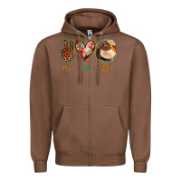 Chestnut Peace Love Guinea Pigs Zipper Hoodie - Bettercallsaul