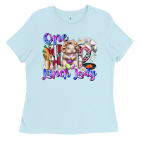 Baby Blue one hop lunch day Ladies Tee - RacoonDesign