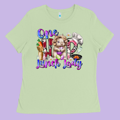 One Hop Lunch Day Ladies Tee Designed By Racoondesign