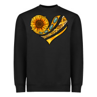 Black Childhood Cancer Awareness heart Heavyweight Sweatshirt - NancyCooperArtShop