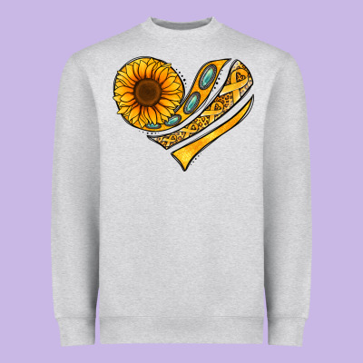 Childhood Cancer Awareness Heart Heavyweight Sweatshirt Designed By Nancycooperartshop