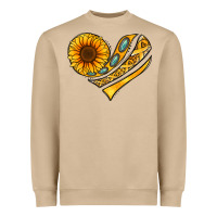 Mushroom Childhood Cancer Awareness heart Heavyweight Sweatshirt - NancyCooperArtShop
