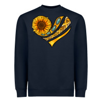 Navy Childhood Cancer Awareness heart Heavyweight Sweatshirt - NancyCooperArtShop