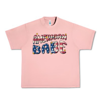 Salmon American babe Urban Heavy Tee - MaliasSmallBusiness