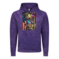 Cloud Purple American Flag With Bass Fish Vintage Hoodie - LillyAllenDesigns