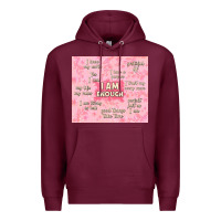 Burgundy i am enough with glitter Premium Hoodie - TumblerDesignByShophia