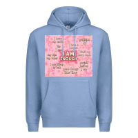 Colony Blue i am enough with glitter Premium Hoodie - TumblerDesignByShophia