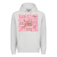 Dove Grey i am enough with glitter Premium Hoodie - TumblerDesignByShophia
