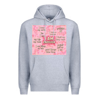 Heather Grey i am enough with glitter Premium Hoodie - TumblerDesignByShophia