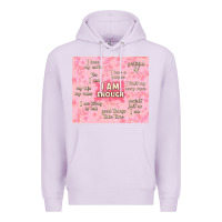 Lilac i am enough with glitter Premium Hoodie - TumblerDesignByShophia