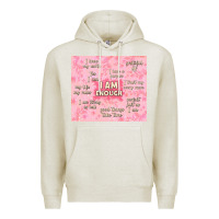 Oatmeal Heather i am enough with glitter Premium Hoodie - TumblerDesignByShophia