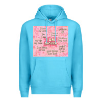 Ocean Blue i am enough with glitter Premium Hoodie - TumblerDesignByShophia