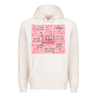Pale Pink i am enough with glitter Premium Hoodie - TumblerDesignByShophia