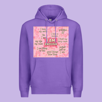 I Am Enough With Glitter Premium Hoodie Designed By Tumblerdesignbyshophia