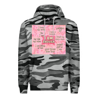 Slate Camo i am enough with glitter Premium Hoodie - TumblerDesignByShophia