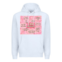 White i am enough with glitter Premium Hoodie - TumblerDesignByShophia