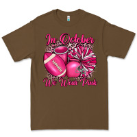 Cacao in october we wear pink cheer with football breast Premium Tee - JahusDesignShop