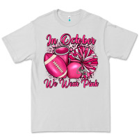 In October We Wear Pink Cheer With Football Breast Premium Tee | Teevron